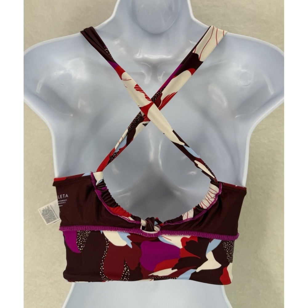 Athleta D-DD Size Small Floral Plunge Bikini Swim Top Hermosa Hero Bloom - Picture 5 of 10